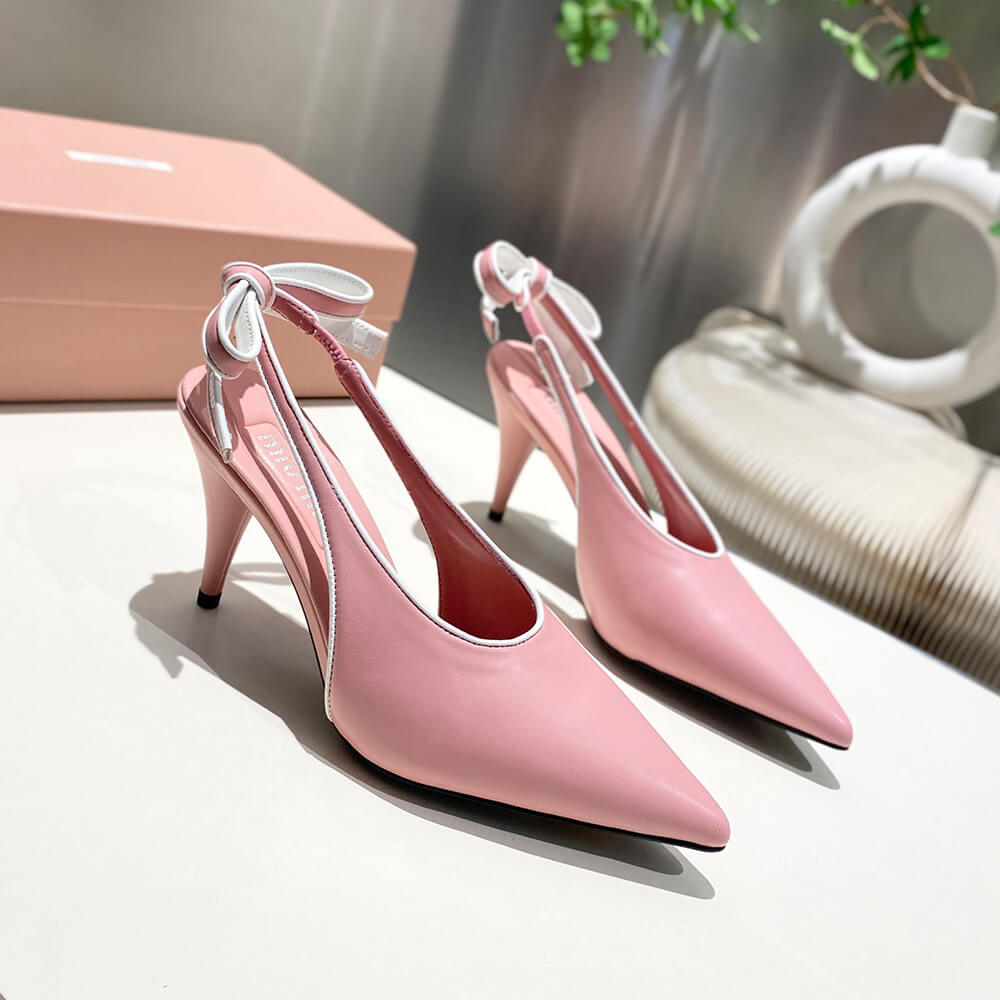 MiuMiu Nappa leather slingback pumps